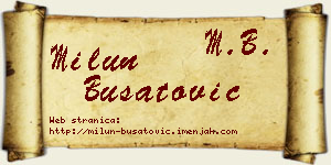 Milun Bušatović vizit kartica